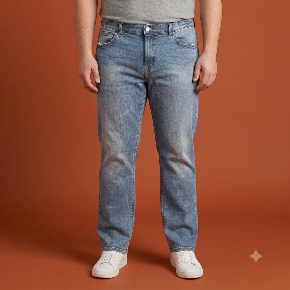 Lee Extreme Motion Straight Fit Tapered Leg Jeans Mens 40x30 Blue‎ Denim EUC